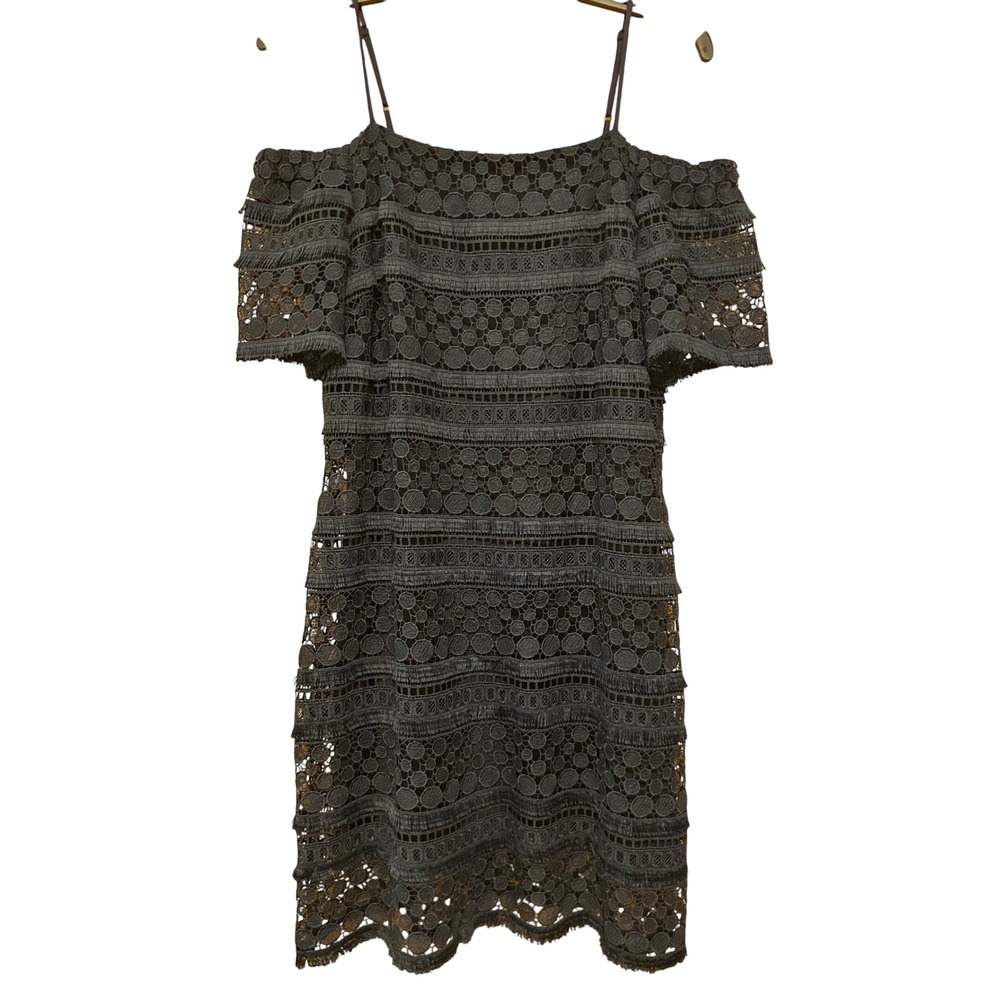 Tahari Arthur S. Levine navy blue Lace‎ Cold Shoulder Dress Size 8